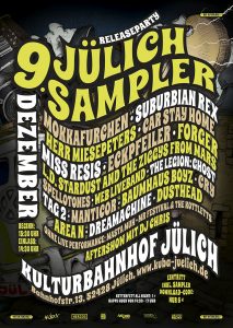 Plakat zur Release-Party des 9. JülichSampler im Kulturbahnhof Jülich | Foto: la mechky 