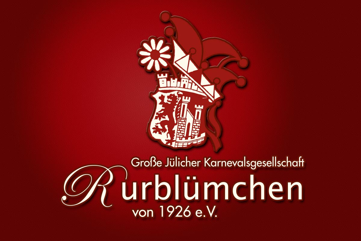 Logo mit Wappen der großen Jülicher KG Rurblümchen von 1926 e.V.
