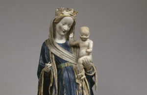 Madonna auf der Mondsichel aus Kloster Eberbach, um 1415, Musée du Louvre, Paris, Inv.-Nr. RF 1343 (© bpk - Bildagentur für Kunst, Kultur und Geschichte, RMN - Grand Palais, Musée du Louvre, Paris. Foto: Christian Jean).