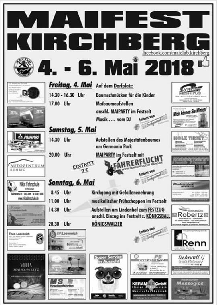 Am ersten Maiwochenende findet das Maifets in Kirchberg statt