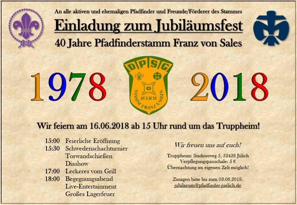 40 jähriges Jubiläum bei den Pfadfinder Franz von Sales