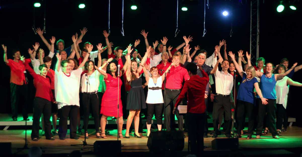 Der Chor TonArt beim Auftritt im Sommer 2017 Foto: Guido Kehmer