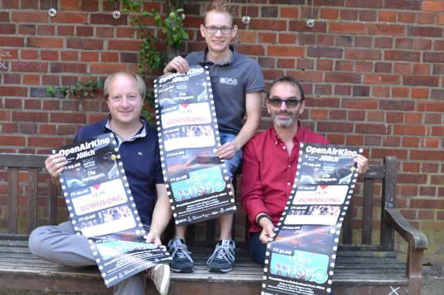 Die Drei vom Open Air Kino im Park: v.l. Cornel Cremer, Daniel von Büren und Christoph Klemens. Foto: Stadt Jülich / Gisa Stein