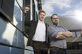 Die Gründer Georg Schaumann und Stephan Binder. Bild: SenseUp/ Sascha Kreklau