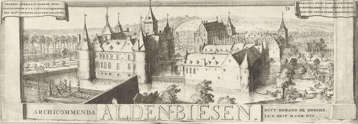 Ansicht der Landkommende Alden Biesen aus dem Jahr 1700 Foto: Bildarchiv Förderverein Kommende Siersdorf e.V.