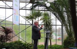 Dr. Peter Nieveler, Ansprache zu 20 Jahren Brückenkopf-Park. Foto: Dorothée Schenk