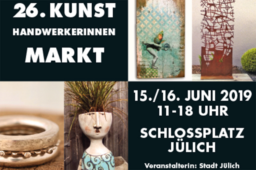 Kunsthandwerkerinnenmarkt Handzettel_2019. Foto: Stadt Jülich / Gisa Stein