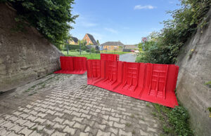 Neue Hochwasserbarrieren in Broich